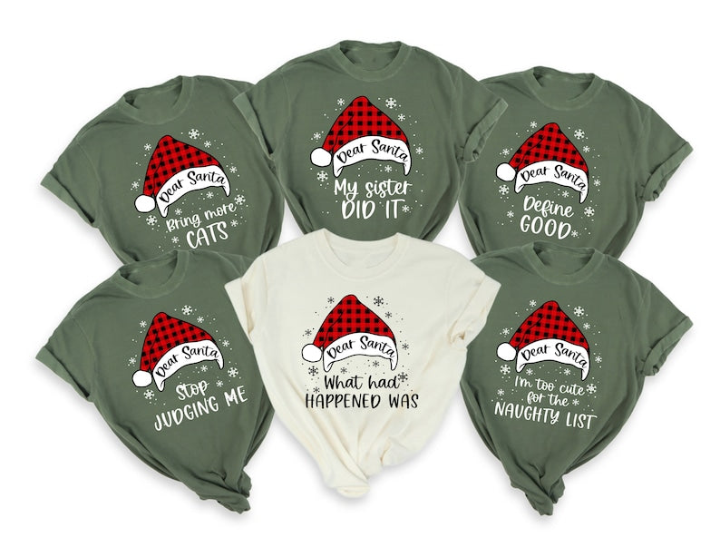 Personalized Dear Santa Family Christmas Matching Shirts Gift, Dear Santa Xmas Family Shirts, Funny Christmas Quotes Shirt,Custom Family Tee