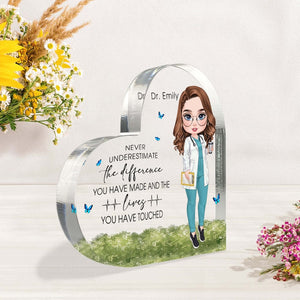 Personalized Doctor Gift, Gift For Doctor, Doctor Graduation Gift, Doctor Retirement gift, Doctor Christmas Gifts Heart Acrylic Plaque
