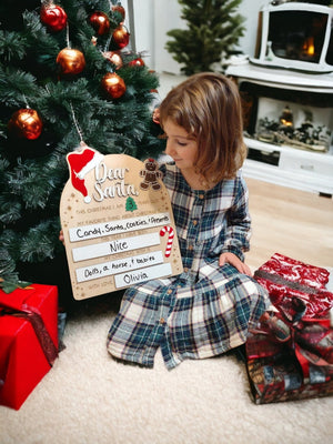 Dear Santa Dry Erase Personalized Christmas Sign, Christmas Eve Gift, Milestone Photo Prop for Children, Kids, Baby's First Christmas