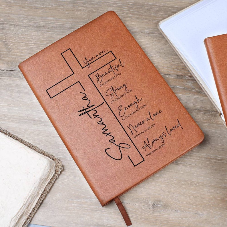 Personalized Christian Journal for Her, Bible Scripture Study Journal, Prayer Journal, Religious Journal Gift for Women, Bible Verse Gift