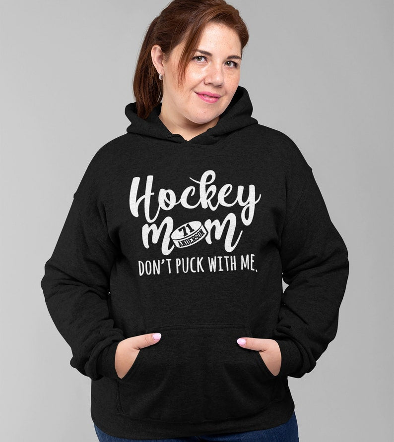 Personalized Hockey Mom Shirt - Don't Puck With Me Custom Player Name and Number - Gift for Mom