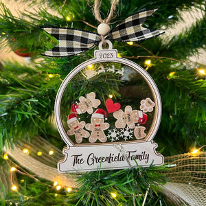 Personalized Gingerbread With Hat Family Christmas Ornament, Custom Family Ornament 2025, 4D Customized Cookie Ornament Gift for Christmas