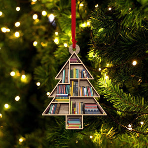 Christmas Book Tree Ornament, Book Lover Christmas Ornament,Book Lover Ornament, Book Club Ornament,Book Lover Christmas Gifts, Librarian