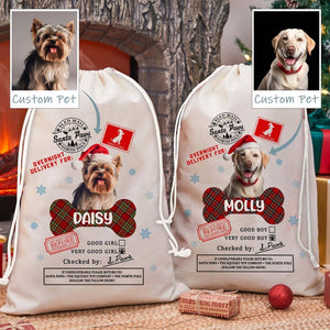 Personalized Photo Christmas Santa Sack For Christmas, Christmas Gifts Bags For Pets, Christmas Present Sack, Christmas Sack for Dogs Cats