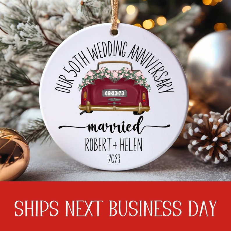 Anniversary Ornament, Anniversary Gift for any number of years married - 5th 10th 25th 40th 50th, Personalized Marriage Anniversary Gift