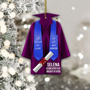 Personalized Graduation Ornament, Graduation Gown, Class Of 2024, Graduation Gifts, Graduation Christmas Customshape Ornament For Him