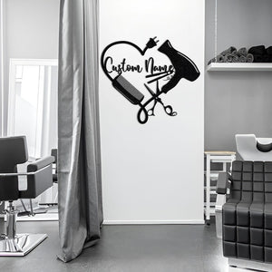 Personalized Hair Salon Metal Sign: Custom Hairstyle Shop Decor