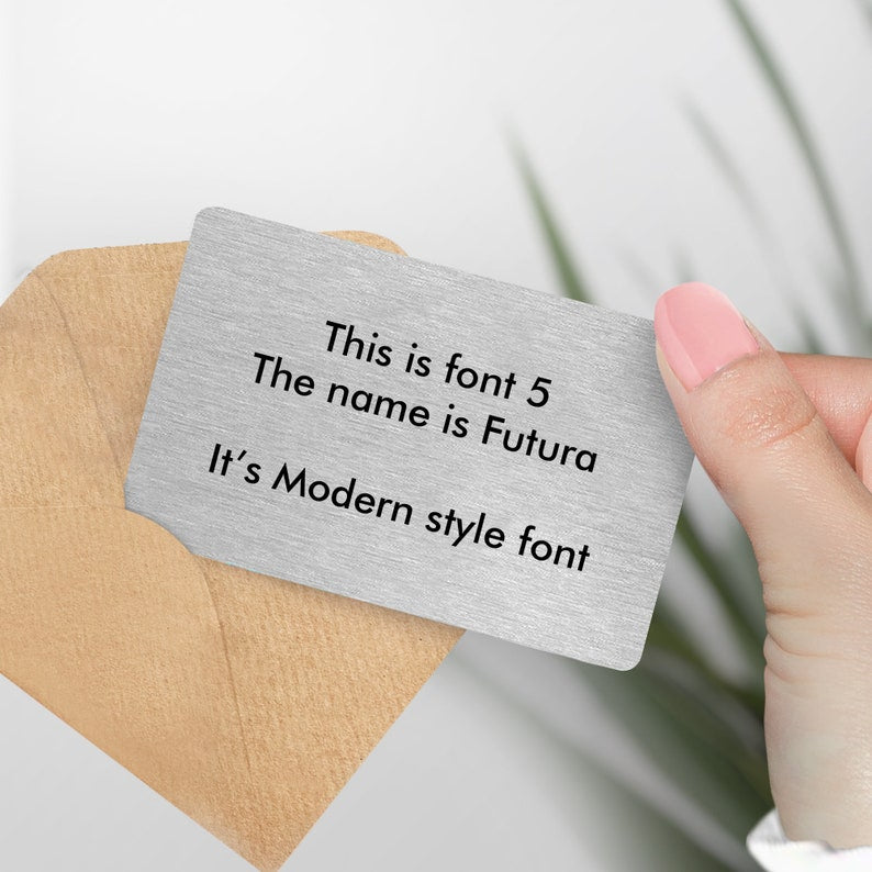 Personalised Metal Wallet Card - Add any text custom card - Keepsake Gift For Him, Boyfriend, Husband, Valentines, Anniversary - own text