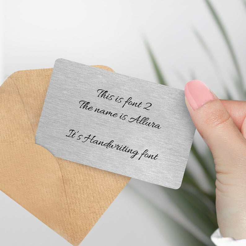 Personalised Metal Wallet Card - Add any text custom card - Keepsake Gift For Him, Boyfriend, Husband, Valentines, Anniversary - own text
