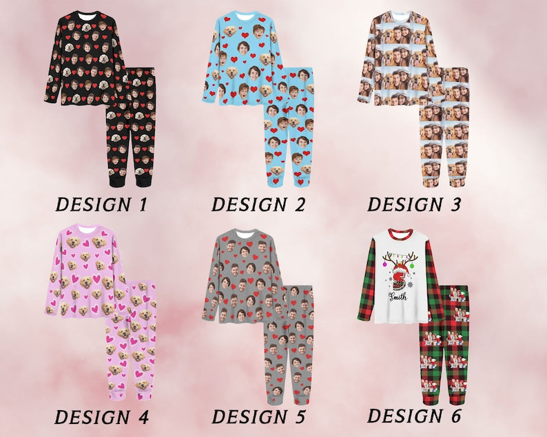 Customized Pajamas Sets, Personalized Face Pajamas, Customized Family Couple Pajamas, Gift for Men Women, Birthday gifts, Christmas gifts