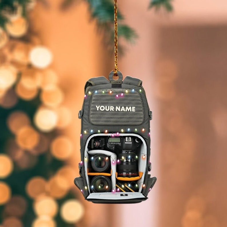 Personalized Camera Christmas Ornament 2024, Camera Light Keepsake, Gift For Camera Men, Photography Ornament- Xmas Tree Hanging Decoration