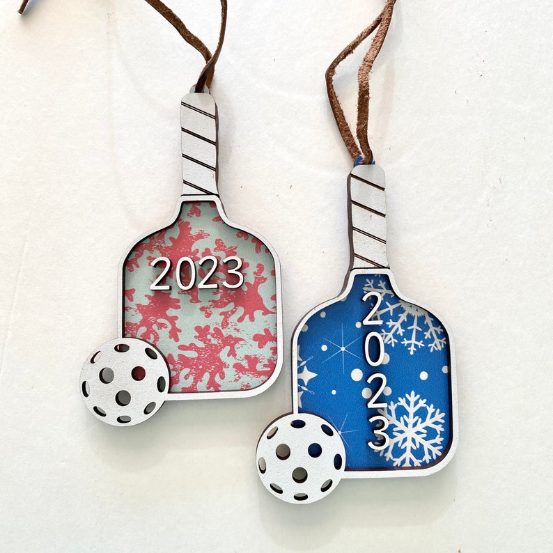 Personalized Pickleball Christmas Ornament Customized Paddle Bag Tag Pickle Ball Racket Ornament Pickler Gifts Volley And Dink Fun Gift