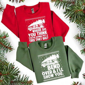 Bend Over and I'll Show You Christmas Couple T-Shirt, Ugly Christmas Vacation Shirt, Griswold Family Shirt, Cute Christmas Tree T-Shirt il_794xN.5467840006_j119.jpg