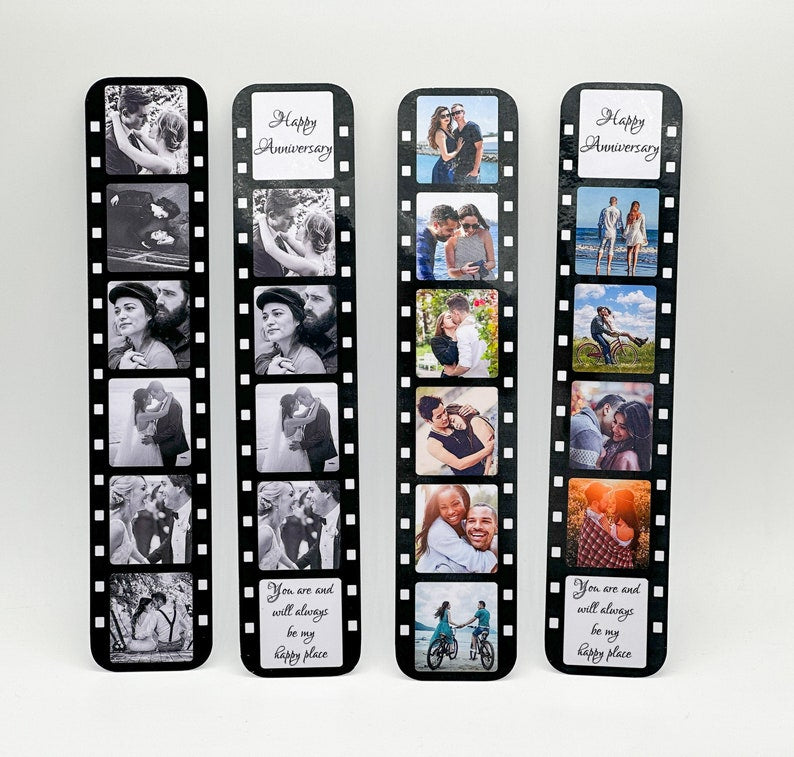 Personalised Photo Bookmark Film Strip. Personalised Anniversary Gift. Romantic Gift. Birthday Gift. Wedding Gift. Gift for Him or Her.