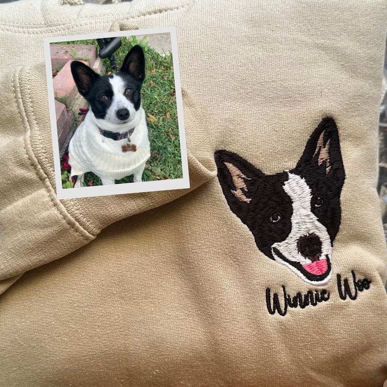Personalized embroidered custom pet with photo shirt - Handmade shirt