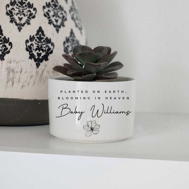 Miscarriage, Miscarriage Gift, Child Loss Remembrance, Infant Loss Memorial, Memorial Planter, Personalized Gift, Planted on Earth Blooming