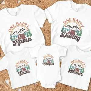 One Happy Camper 1st Birthday Shirt, Camping First Birthday Outfit, Family Matching Camp Tees, Camping Vacation Shirt, 1st Birthday Boy Girl