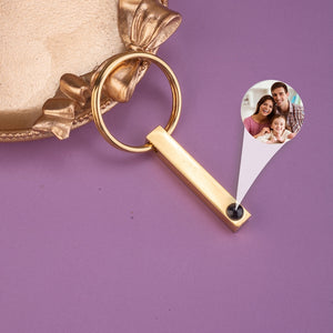 Photo Projection Keychain, Custom Photo Keychain, Memorial Picture Keychain Projection Keyring,Photo Jewelry Engraved Keychain For Women Men