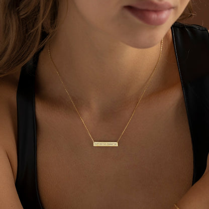 Custom Coordinate Necklace, Personalized Coordinate | Engraved Coordinate Necklace, Latitude Longitude Necklace | Where We Met Gift