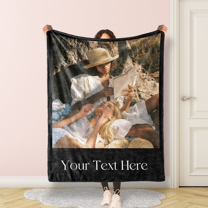 Personalized best friend Photo Blanket Collage, friend Blanket, Picture Blanket With Text, Memorial Blanket, Best Friend Gift