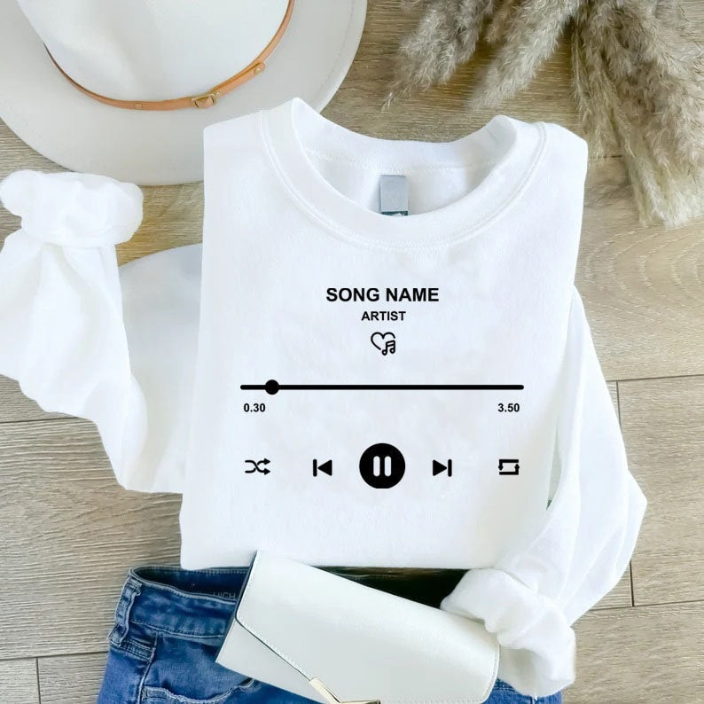 Custom Song Name Sweatshirt, Personalized Artist Name Shirt, Custom Birthday Song Gift, Favorite Song Tee, Music Lover Gift,Musician Sweater