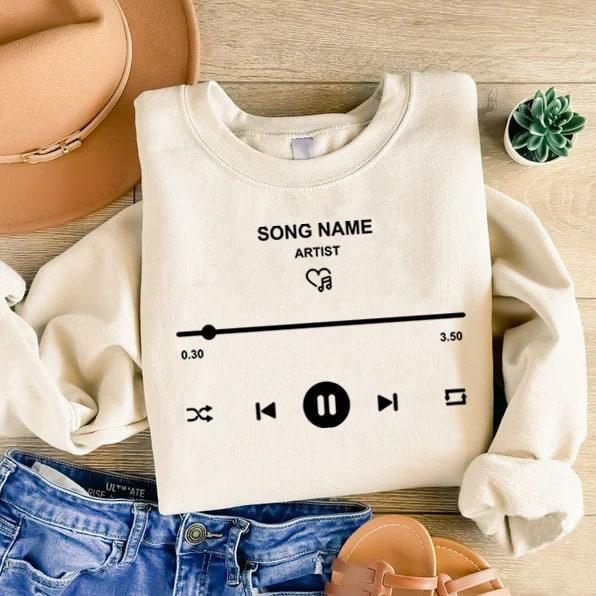 Custom Song Name Sweatshirt, Personalized Artist Name Shirt, Custom Birthday Song Gift, Favorite Song Tee, Music Lover Gift,Musician Sweater