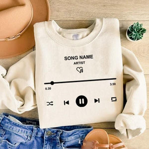 Custom Song Name Sweatshirt, Personalized Artist Name Shirt, Custom Birthday Song Gift, Favorite Song Tee, Music Lover Gift,Musician Sweater
