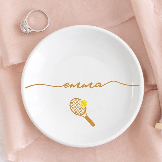 Tennis Jewelry Dish / Tennis Team Gifts for Girls / Birthday Gift for Daughter / Tennis Senior Gifts 2025 / Trinket Dish / Tennis Coach Gift