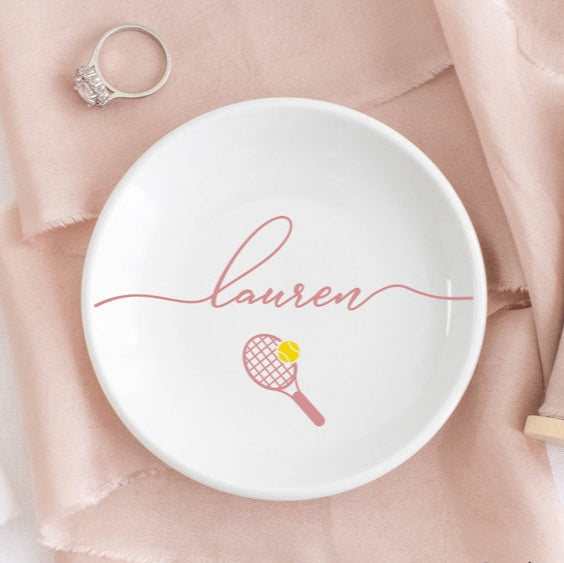 Tennis Jewelry Dish / Tennis Team Gifts for Girls / Birthday Gift for Daughter / Tennis Senior Gifts 2025 / Trinket Dish / Tennis Coach Gift