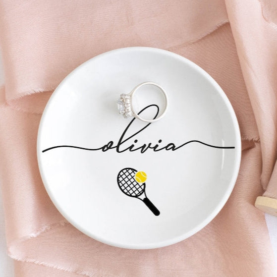 Tennis Jewelry Dish / Tennis Team Gifts for Girls / Birthday Gift for Daughter / Tennis Senior Gifts 2025 / Trinket Dish / Tennis Coach Gift