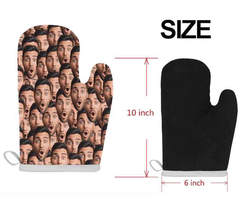 Custom Heat Resistant Oven Mitt/Pot Holder With Dog Face Personalized Heat Insulation Gloves Customize Oven Mitt Christmas Birthday Gifts