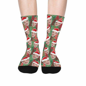 Custom Christmas Socks with Photo,Personalized Xmas Pattern Socks,Personalized Funny Face Socks,Custom Printed Socks,Birthday/Christmas Gift