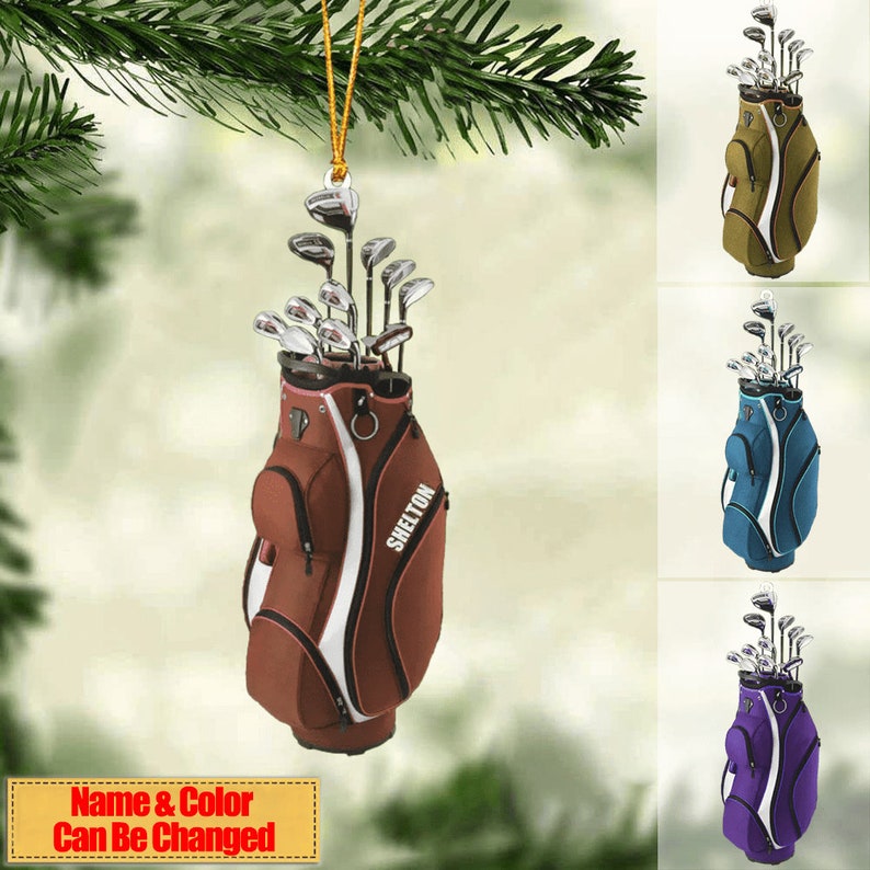 Personalized Golf Bag Christmas Ornament 2024, Golf Bag Keepsake, Golf Lovers Ornament, Gift For Golfer, Xmas Tree Decoration