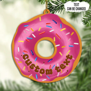 Personalized Donut Ornament, Gift for Children, Christmas Ornament, Gift for Daughter, Christmas 2D Flat Ornaments, Donut Christmas Ornament