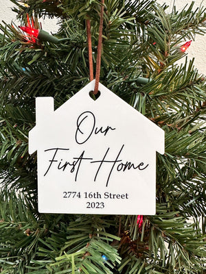 Our first home ornament, Our first home ornament, First home ornament, Address ornament, New home ornament, Custom home ornament