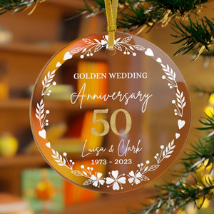 50th Wedding Anniversary Gift for Parents Gift for 50th Wedding Anniversary Personalized Golden Anniversary Ornament 50th Anniversary Gift