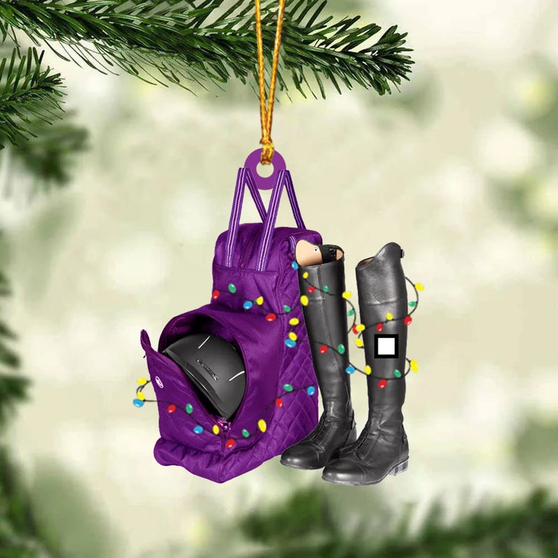 Personalized Horse Riding Bag Christmas Ornament 2024, Horse Riding Keepsake, Scuba Horse Ornament, Gift For Horse Riding, Xmas Decoration