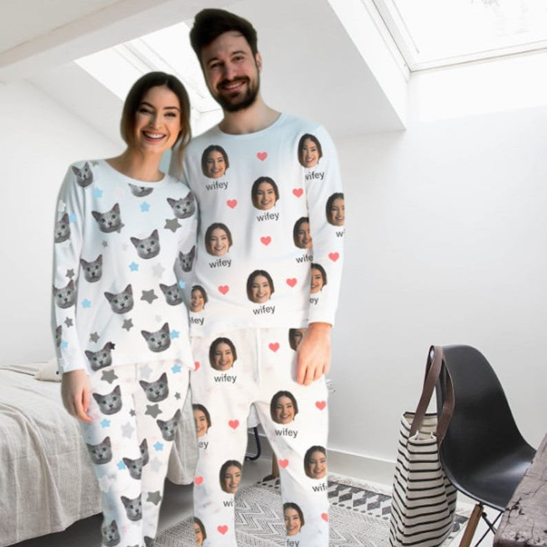 Custom Pet Pajamas Custom Photo Pyjamas Using Pet Photo Human Photo Personalized Pyjamas Dog Pajamas Dog PJs Cat Pajamas for Pet Lover il_794xN.5483975199_hxlu.jpg
