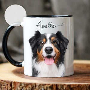 Custom Mug From Photo, Christmas Gift For Pet Parents, Dog Lover Gift, Digital Pet Portrait, Pet Painting, Coffee Mug, Dog Dad Gift, Cat Dad