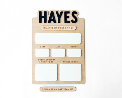 First Day of School Sign x Back to School x Custom First Last Day of School Sign x Reusable Dry Erase Board x Back to School Photo Prop