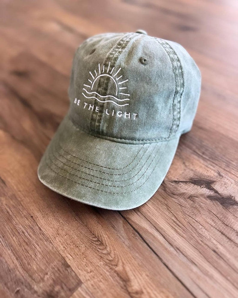 Be The Light Embroidered Hat, Religious Hat, Women's Cap, Gift For Her, Women's Clothing, Embroidered Hat, Christian Clothing, Sunshine Hat il_794xN.5485739423_7845.jpg