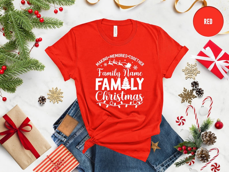 Customized Family Christmas 2024 Making Memories Together Shirts, Christmas Family Shirt, Christmas Group Shirt, Christmas Pajamas T-shirts