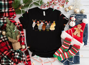 Cute Christmas Chickens Sweatshirt, Christmas Farm Animals Sweatshirt, Womens Christmas Chicken Sweatshirt,Christmas Holiday Sweatshirt Gift