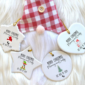 new baby christmas ornament for new parents, promoted to parents, christmas ornament pregnancy, new baby annoucement gift for mom dad to be