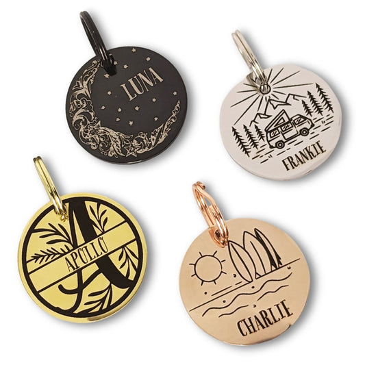 Personalized Pet ID Tag: Custom Engraved Stainless Steel Dog Cat Tag