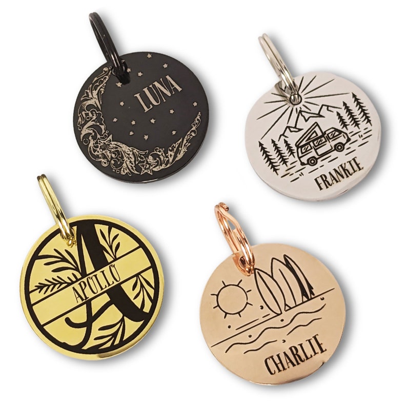 Personalized Pet ID Tag: Custom Engraved Stainless Steel Dog Cat Tag