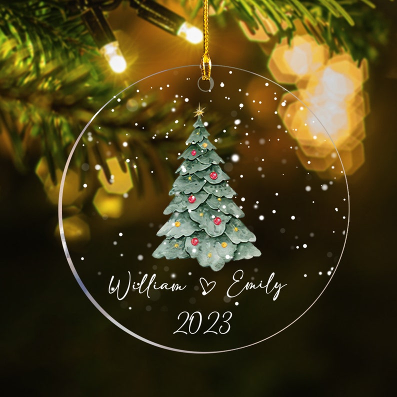 Couples Christmas Ornament, Acrylic 2D Ornament,Personalized Name Acrylic Ornament, Christmas Gift For Couple, Christmas Home Decor Ornament