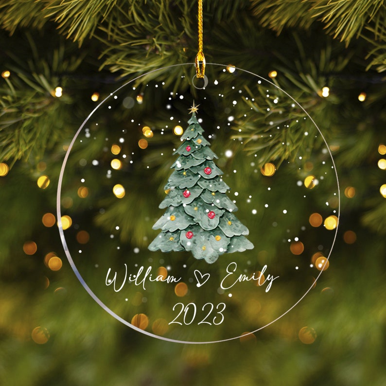 Couples Christmas Ornament, Acrylic 2D Ornament,Personalized Name Acrylic Ornament, Christmas Gift For Couple, Christmas Home Decor Ornament