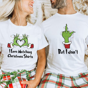 Couples Matching Christmas Shirts Funny, Matching Top Christmas Pajamas, Funny Xmas Tshirt Matching Christmas TShirts Ugly Sweater Party Tee