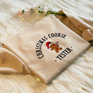 Embroidered Christmas Cookie Baker Gingerbread Sweatshirt | Embroidered Christmas Hoodie | Funny Christmas Sweatshirt | Crew Neck Sweatshirt